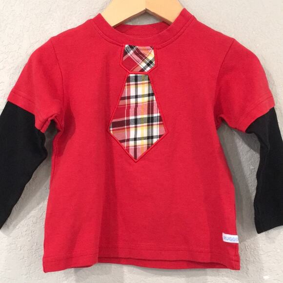 Rugged Butts Boys Sz 2T Long‎ Sleeve Tie Appliqué Shirt 100% Cotton - Picture 1 of 6